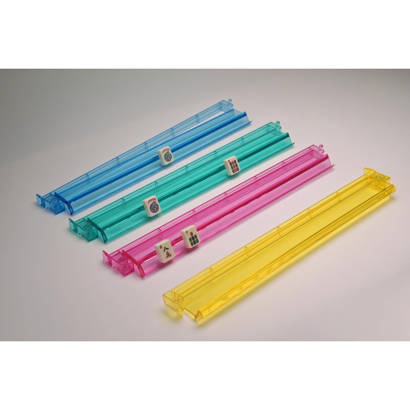 TRICLOOOVER Mahjong Tile Racks and Pushers with 4 Colors