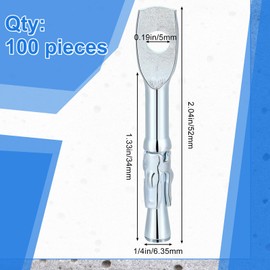 Pasimy 100 Pcs Eye Bolt Wedge Concrete Anchor 1/4 x 2 Inch Expansion Acoustical Ceiling Anchor Galvanized Carbon Steel Wedge for Ceiling Joists Hanging Hammocks Swing Chairs
