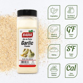 Badia Garlic Powder, 16 oz – Premium Garlic Powder for Cooking, Seasoning & Spice Blends, Freshly Ground and Flavorful