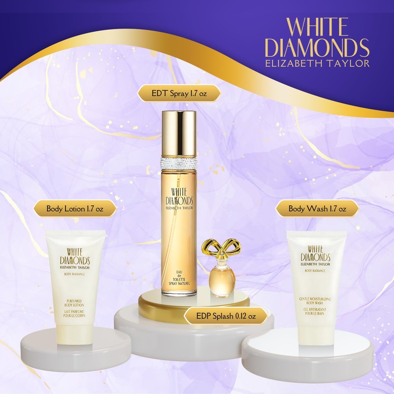 Elizabeth Taylor White Diamonds Perfume for Women EDT 4 Piece