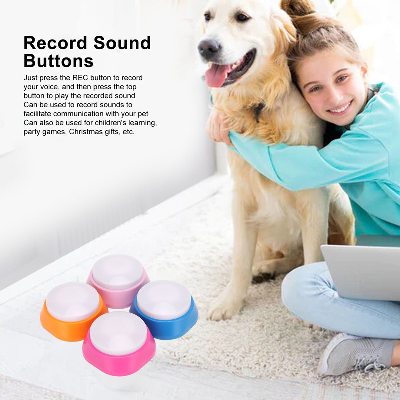 4pcs Voice Recording Button 30 Seconds Recordable Facilitates Communication Pet
