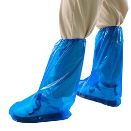 Yuzrbu 50 Pcs (25 Pairs) Disposable Thicker Boot and Shoe Covers 19 inch Tall Extra Large Waterproof Anti-Slip Overshoe