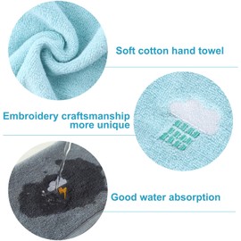 Dewocke 4PCS Children's Facial Towel, Kids Washcloth Towels, Cotton Kids Face Towels, Cute Hand Towel Set, Embroidered Children Towels, Children Wash Cloths for Hand Face Shower, 25 x 50 CM