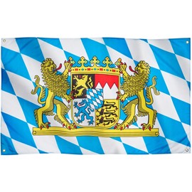 Runesol Bavarian Flag for Balcony, 91 x 152 cm, Oktoberfest Flag, Bavarian State Flag with 4 Eyelets, Munich, Diamond Flag, Premium Flags for Indoor and Outdoor Use, Vibrant Colours