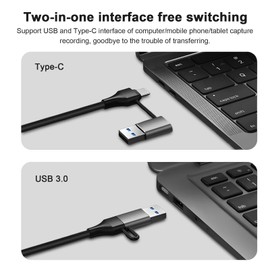 Video Capture Card, 4K HDMI to USB C 3.0 Capture Adapter, Full HD 1080p Video Capture Device, Video Recorder HDMI Video Capture Card for Video/Gaming/Streaming/Online Teaching