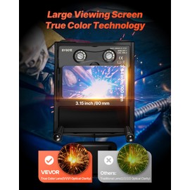 VEVOR Welding Helmet Auto Darkening True Color, 3.94" x 3.15" Welding Hood Solar-Powered, Welder Mask with 4 Arc Sensors, Wide Shade 4/5-9/9-13 for TIG MIG ARC Weld Cut Grinding - METIS Series