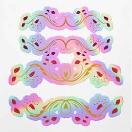 Holographic Decal Stickers of Decorative Borders Premium Waterproof Vinyl Decal Stickers for Laptop Phone Accessory Helmet Car Window Mug Tuber Cup Door Wall Decoration - USCVER3c7444aHO0124