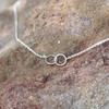Interlocking Double Ring Friendship Love Necklace in Sterling Silver