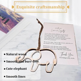 3Pcs Friendship Elephant Ornament Best Friend Ornament Sisterhood Elephant, Elephant Gifts for Women Wooden Ornaments for The Home | Bestie Gifts for Women Wooden Hanging Elephant Ornaments