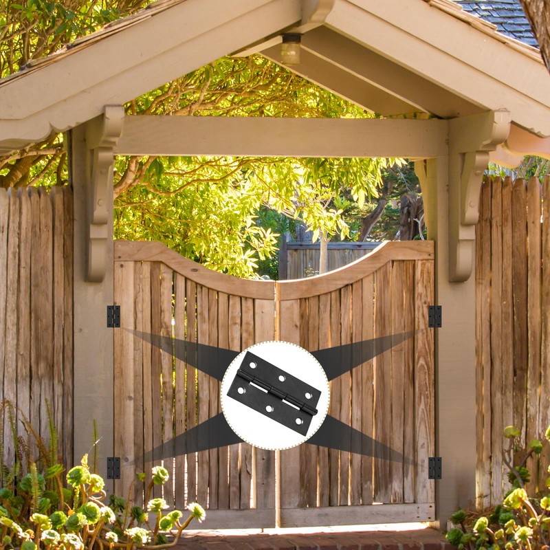 Murtenze 12 Pack 2.5 Inch Door Hinge Cabinet Hinge,Black Butt
