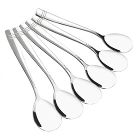 DynkoNA Set of 6 Serving Spoons, Stainless Steel, Kitchen Large Spoons Set