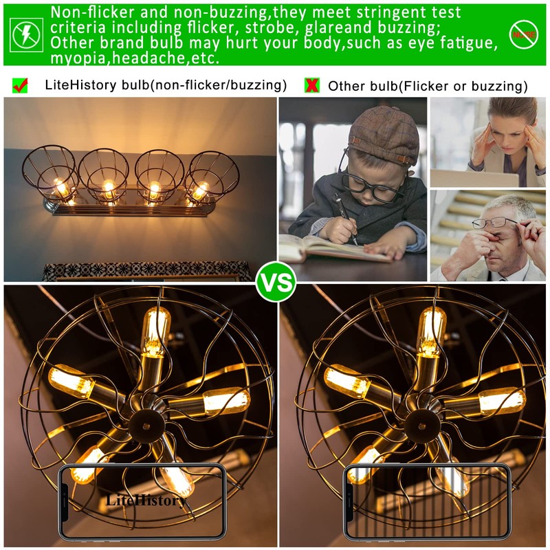 LiteHistory E26 LED Bulb 6W Equivalent E26 Bulb 60 watt