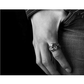 unknown New in Package DRAGON wraparound finger Ring Size 6 silver color