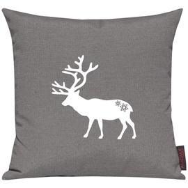 Christmas Reindeer Throw Pillow Cushion Cover for Selected., grey, 40x40cm