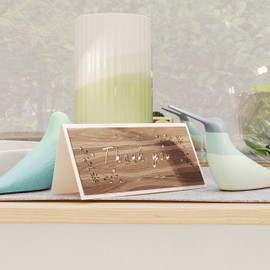 Thank You Card - Natural Walnut Wood - Handcrafted in the UK