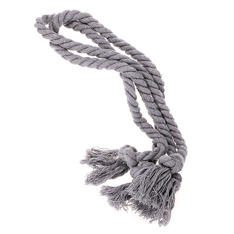 Btsky Handmade Curtain Tie Backs Cotton Rope Grey