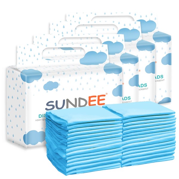 Baby Disposable Changing Pad, 100 Pack Soft Non-Woven Fabric Breathable
