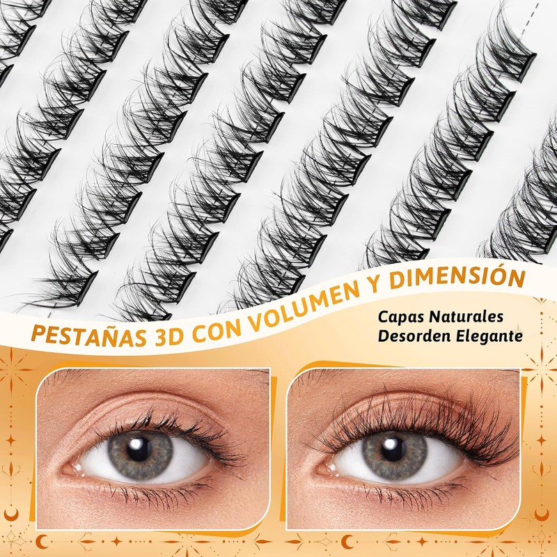 Extensiones de Pestañas 3D Pestañas Voluminosas Alargadoras Material Suave Ideal