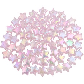 Tupalizy 90PCS Mini Acrylic Star Beads 11mm AB Color Star Charms for Jewelry Making Bracelets Necklaces Earrings Key Chains Accessories DIY Crafts Valentine’s Day Christmas Birthday Gifts (Light Pink)