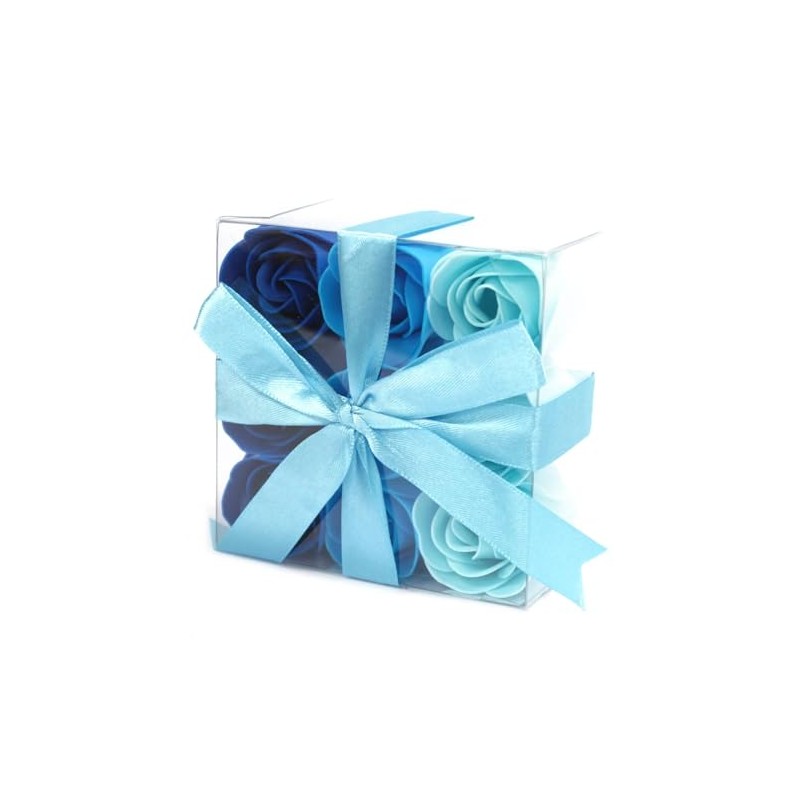 Scented Set of 9 Blue Luxury Bath Body Soap Roses
