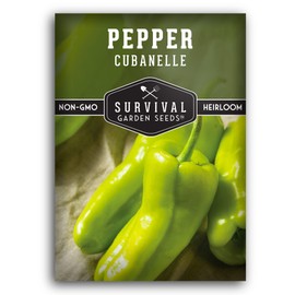 Survival Garden Seeds - Cubanelle Pepper Seed for Planting - Packet with Instructions to Plant and Grow Sweet & Spicy Caribbean Frying Peppers in Your Home Vegetable Garden - Non-GMO Heirloom Variety