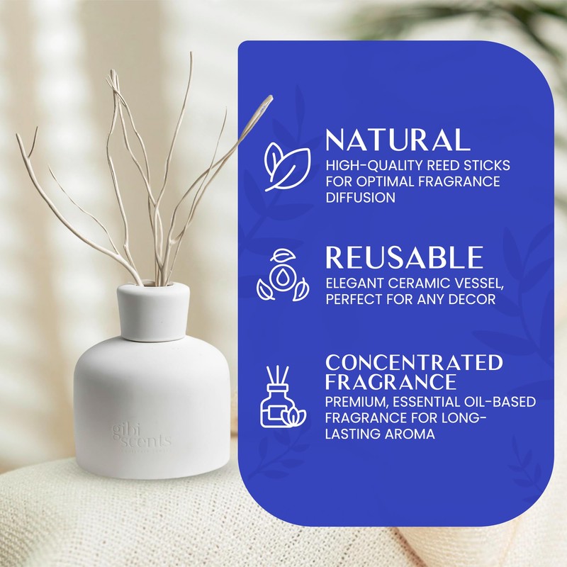 Gibi Reed Diffusers for Home - 5.2 oz (150 mL)