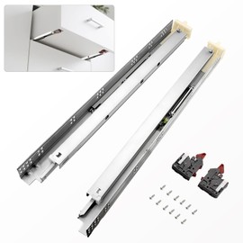 Gobrico Under Mounted Soft Close Drawer Slides 21 inch, Full Extension Concealed Drawer Glides Rails 6 Pair, Adjustable Locking Device Screws Included
