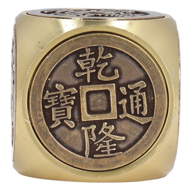 Metal Figertip Rotating Cube Embossed 6 Sided Anti Anxiety Stress