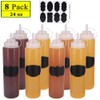 Belinlen 8 Pack 24 oz Plastic Squeeze Squirt Condiment Bottles