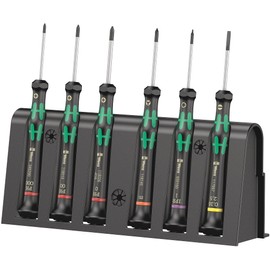Wera 2050/6 Kraftform Micro Screwdriver set, PH/TX IRP/SL/M, 6pc, 05030181001, Black/Green