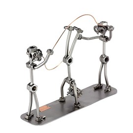 Steelman24 I Nuts and bolts sculpture Skipping Rope 3 People I Handmade ornaments I Made in Germany I I Metal figurine