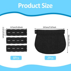 AOZUO 10 Piece Trouser Waistband Extension Set, Adjustable Trouser Extension with Button Extension for Weight Fluctuations and Early Pregnancy, Ideal Elastic Aille Extension for Pregnant Women