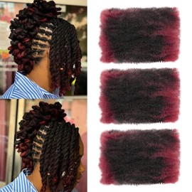 8 Inch Afro Kinky Curly Braiding Hair Bulk for Dreadlock Extensions 3 Packs Marley Twist Hair Bulk for Mini Twist Repair Locs Spring Afro Twist Hair Bulk, 30g /Pack (T/Bug, 8Inch)