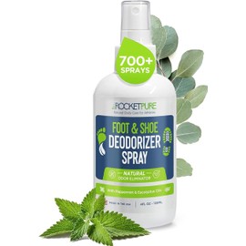 Rocket Pure Natural Foot and Shoe Deodorizer Spray, Deodorant and Odor Eliminator for Smelly Feet, Smell Remover, Formulated with Essential Oils, Made in the USA, Mint, 4 fl oz (Pack of 1)