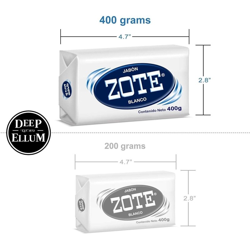 Zote 1 Pack of Zote Laundry Soap Bar White 14.1
