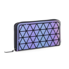 Majestic Peacock Geometric Holographic Wallet Purse Unique Iridescent Luminous Colour Changing Quirky Special Ladies Teenager Zipped + Store Phone Unusual Different Idea OwnIt