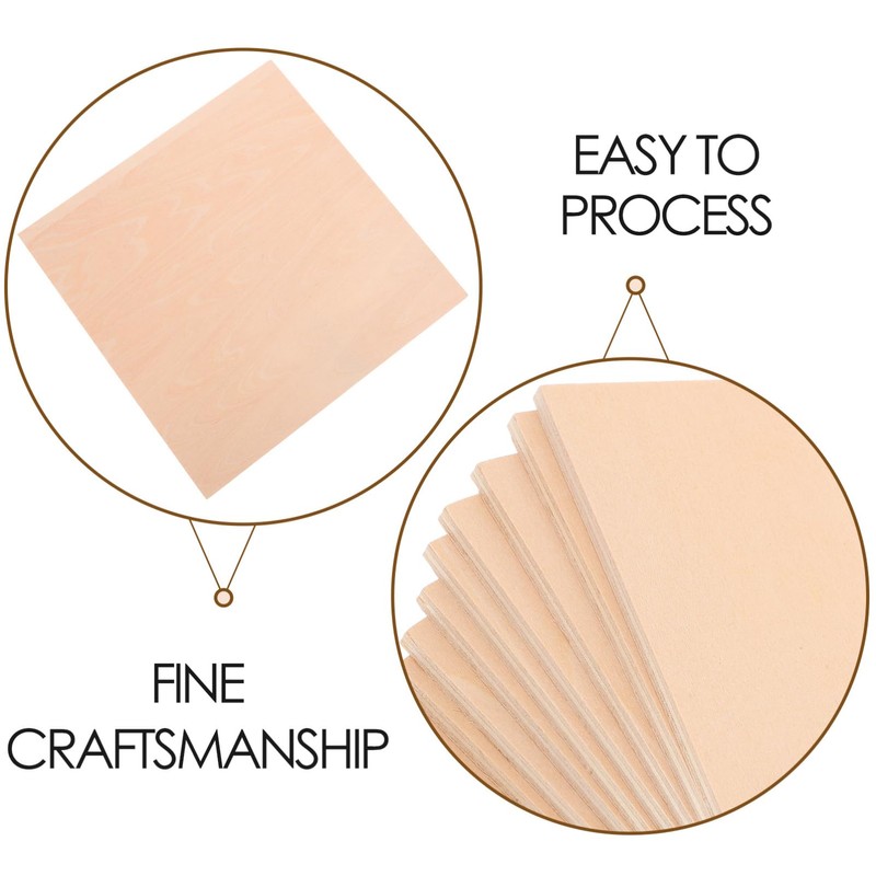 LALAFINA Craft Timber Basswood Laminate 10pcs Square Boards Plywood Sheets