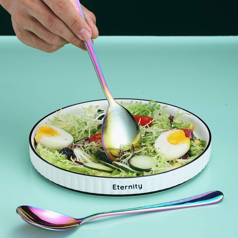 Berglander Rainbow Salad Server Set, Stainless Steel Salad Serving Set