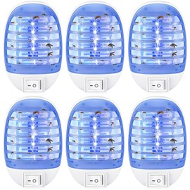 6 Pack Bug Zapper Indoor, Electronic Fly Trap Insect Killer, Fly Trap for Indoors, Plug in Bug Zappers Mosquitoes Killer Mosquito Zapper with Blue Lights for Home, Kitchen, Office, Bedroom
