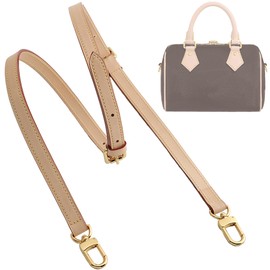 Doxo Vachetta Leather Replacement Crossbody Bag Strap,Fit for L Speedy 25 30 35 40 More (Apricot,0.6"/1.5cm Wide)