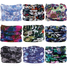 VANCROWN Headwear Wide Headbands Scarf Head Wrap Mask Neck Warmer (9PC.Painting Series.2)