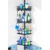 Corner Shower Caddy Tension Pole, Adjustable No-Drill Widen Shelves