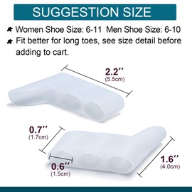 Povihome 10 Pack Pinky Toe Separator and Protectors, Triple Gel Toe Separators for Overlapping Toe, Curled Pinky Toes Separate and Protect