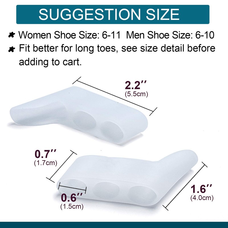 Povihome 10 Pack Pinky Toe Separator and Protectors, Triple Gel
