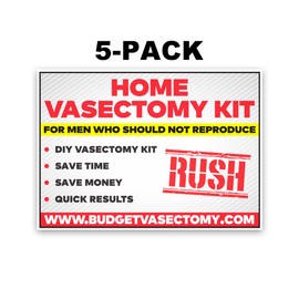Crazy Novelty Guy (5-Pack) DIY Make Your Own Funny Prank Gift Boxes, Home Vasectomy Kit Fake Product Labels, Funny for Pranks, Practical Jokes, Revenge, 7" x 5" Stickers