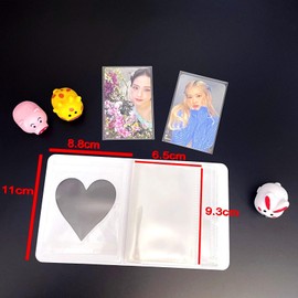 JZK 3PCS 3 Inch instant instax camera photo album, 36 pockets 6x9cm kpop idol mini photocard photo card holder, heart shape portable small picture album book for photo collection