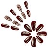 ONPRESS 24Pcs Brown Press on Nails Short Almond Fake Nails