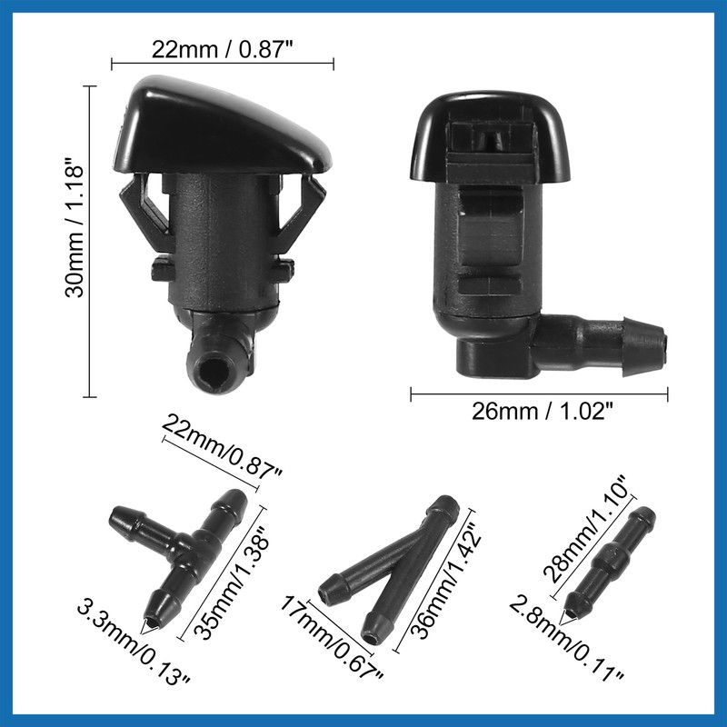 A ABSOPRO Front Windshield Wiper Nozzles Kit for Toyota Tacoma