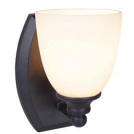 Aspen Creative 62210, One Metal Bathroom Vanity Wall Light Fixture, 5-1/2" Wide, Transitional Design in Oil Rubbed Bronze