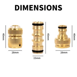 ANBOO 6 PCS Brass Hose Fittingsn Hose Connector,Garden Hose Tap Connector Pipe Fittings Kit, 2 Double Male Connector, 2 Hose End Connector, 2 Hose Tap Connector 1/2'' & 3/4'' 2-in-1 Faucet Adapter